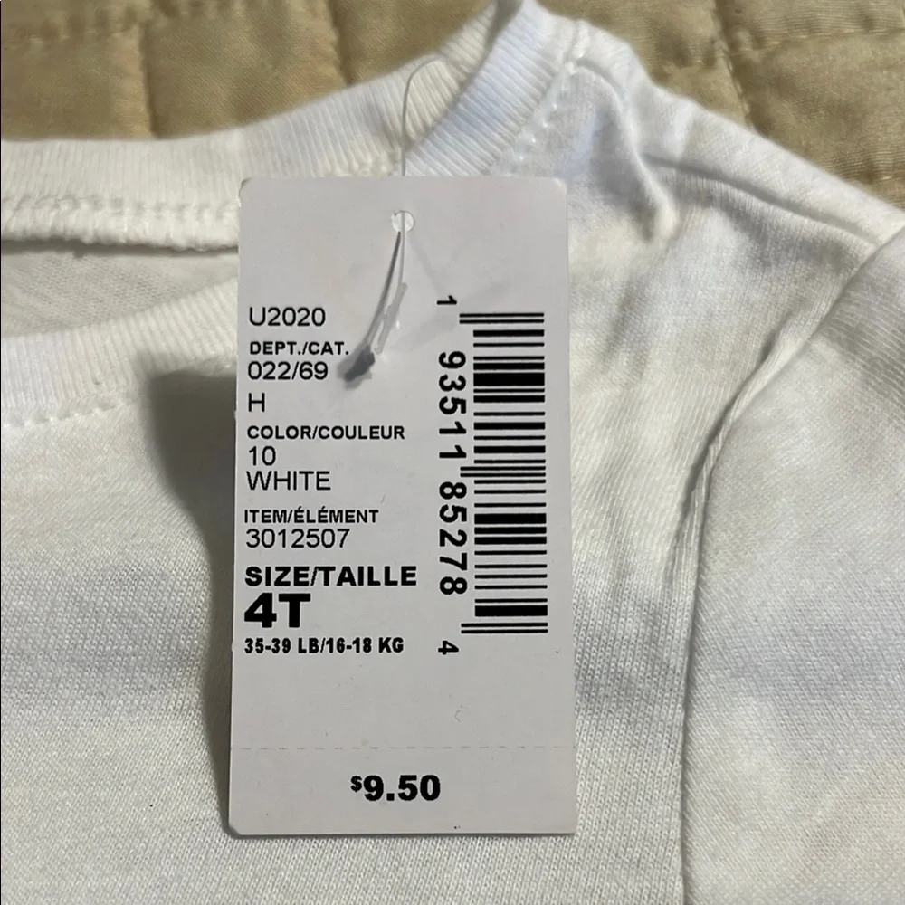 The Children's Place Gold Accented White Tee Short Sleeve